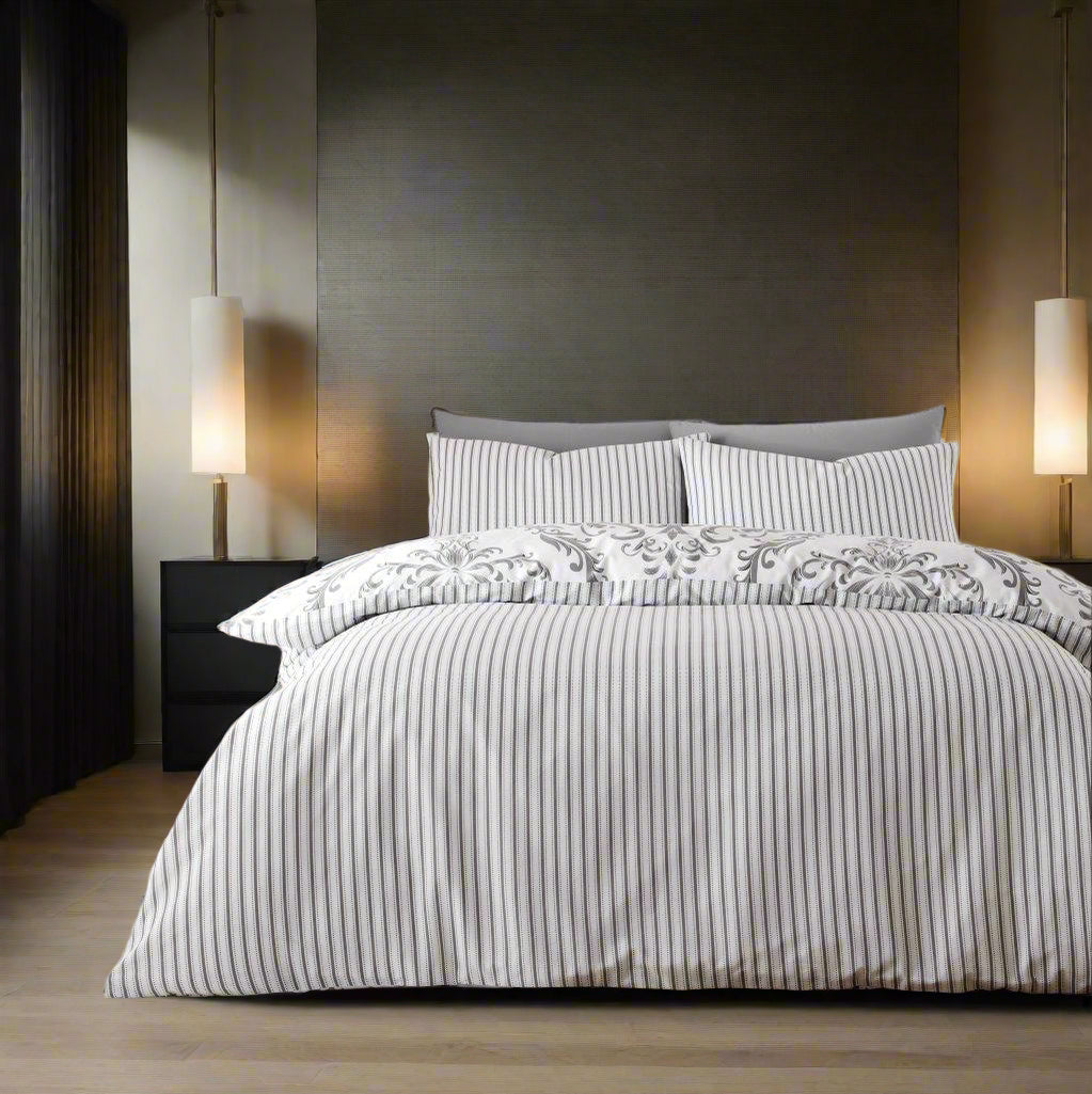 Margot Charcoal Reversible Duvet Set