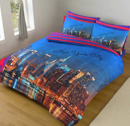 New York Night Sky Duvet Cover Set