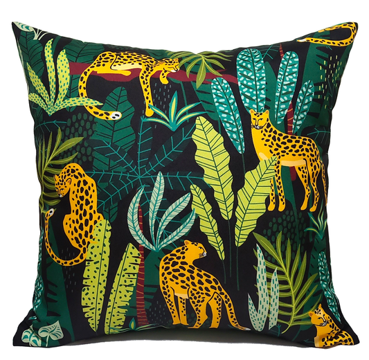 Cheetah Filled Indoor/Outdoor Waterproof Cushion