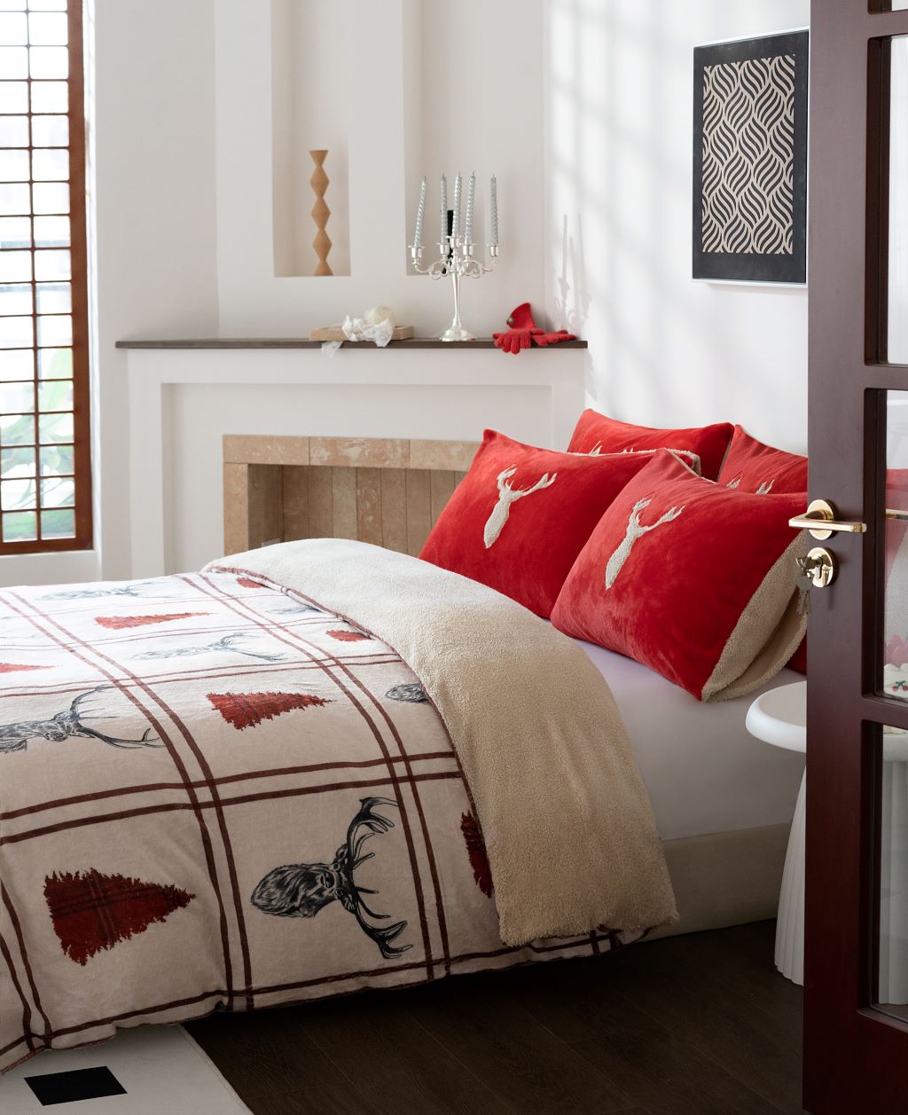 Stag Teddy Fleece Duvet Set & Throw