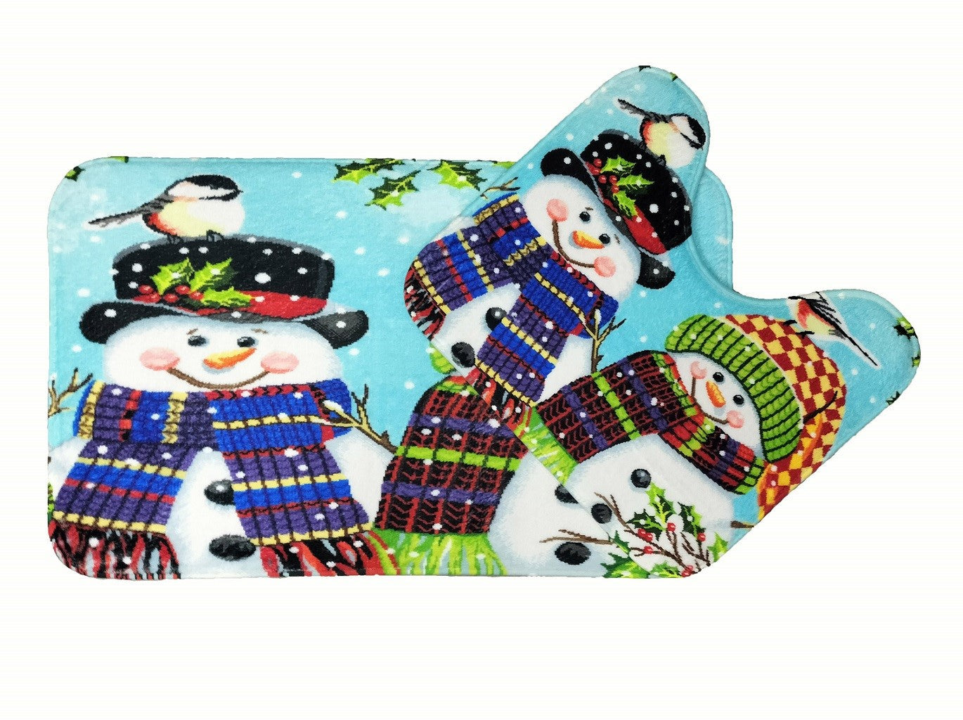 Snowman & Friend Bath & Pedestal Mat Set