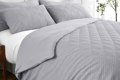3D Embossed Triangle Patterned Duvet Set 5 Colours