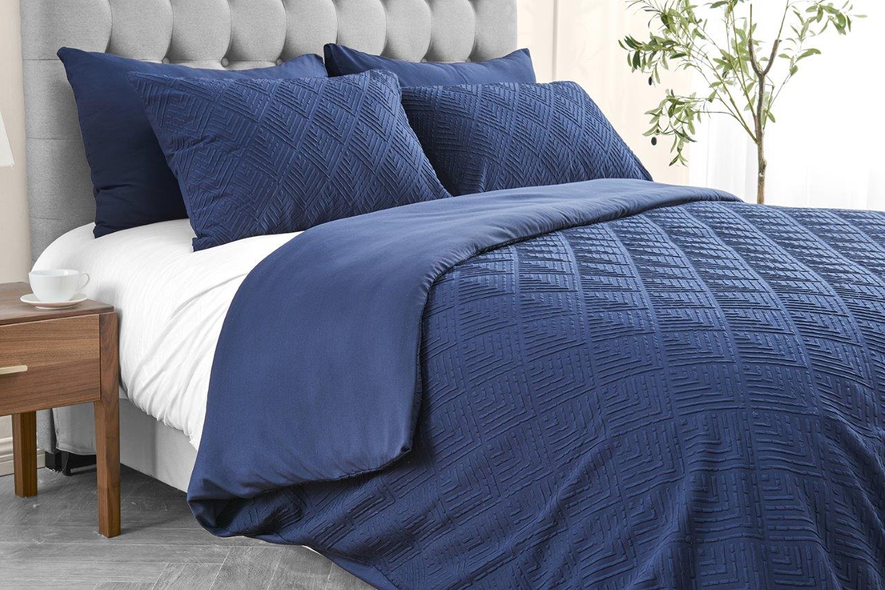 3D Embossed Triangle Patterned Duvet Set 5 Colours