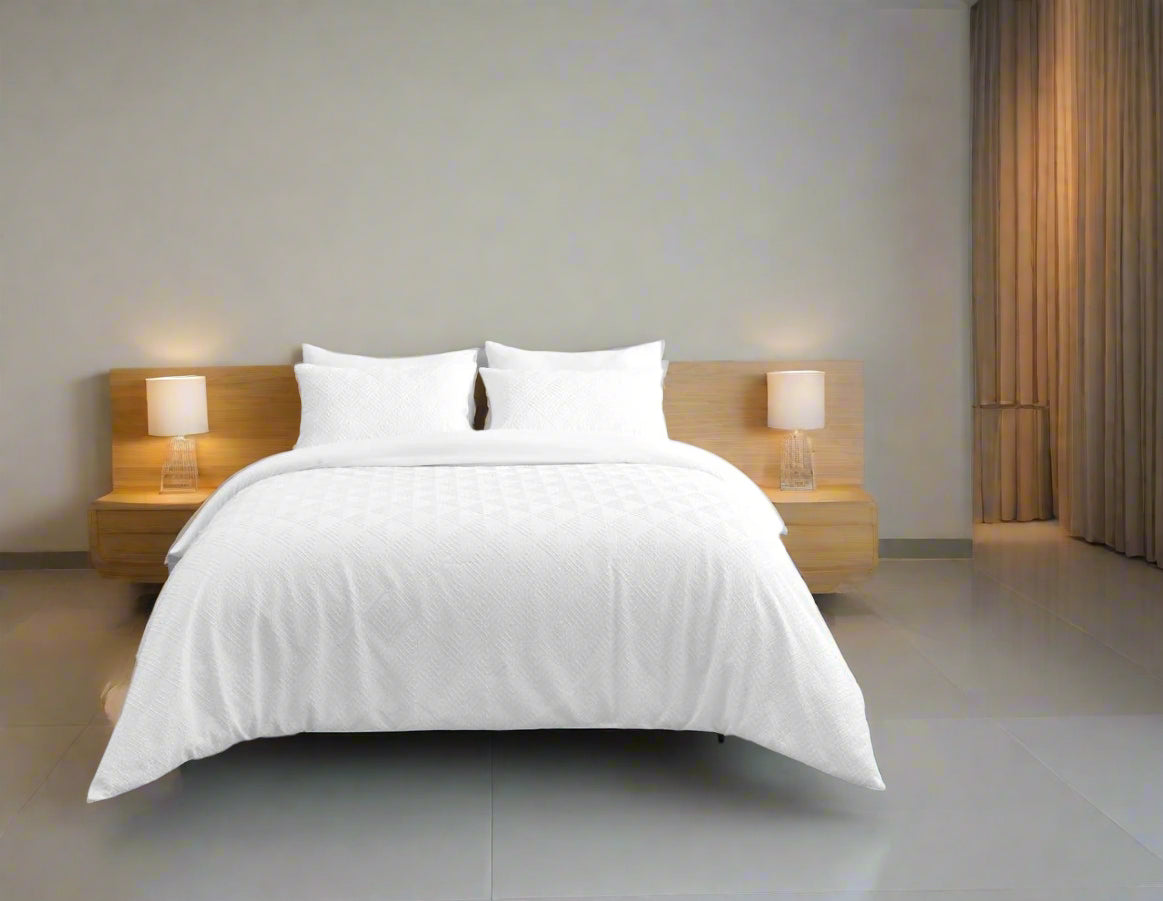 3D Embossed Triangle Patterned Duvet Set 5 Colours
