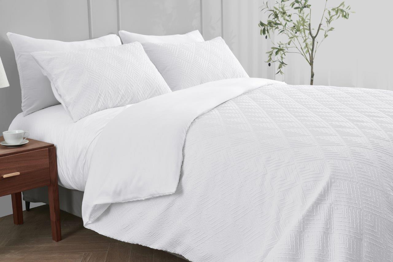 3D Embossed Triangle Patterned Duvet Set 5 Colours