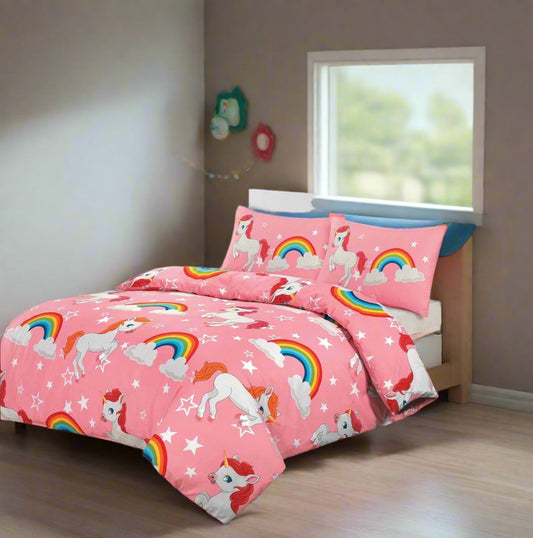 Kids Pink Unicorn Duvet Set