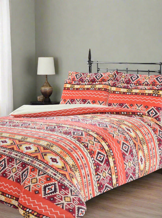 Nordic Orange Teddy Duvet Set