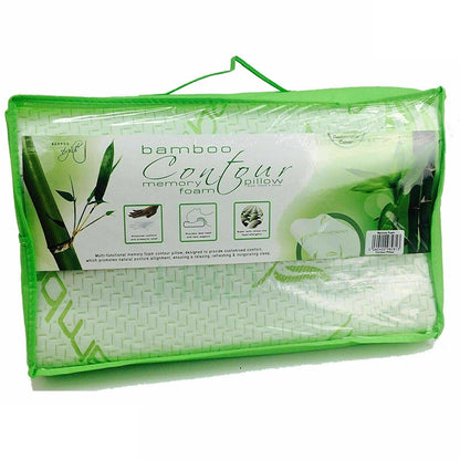 Large Memory Foam Contour Pillow Bamboo Cover