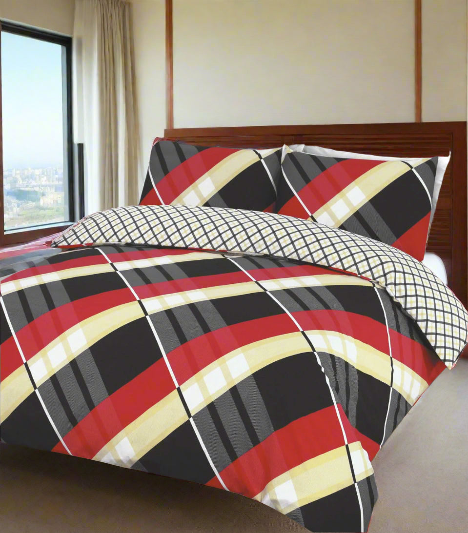 Geometric Multi-Lined Duvet Set 3 Colours