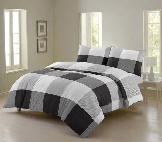 Black & White Checked Duvet Set