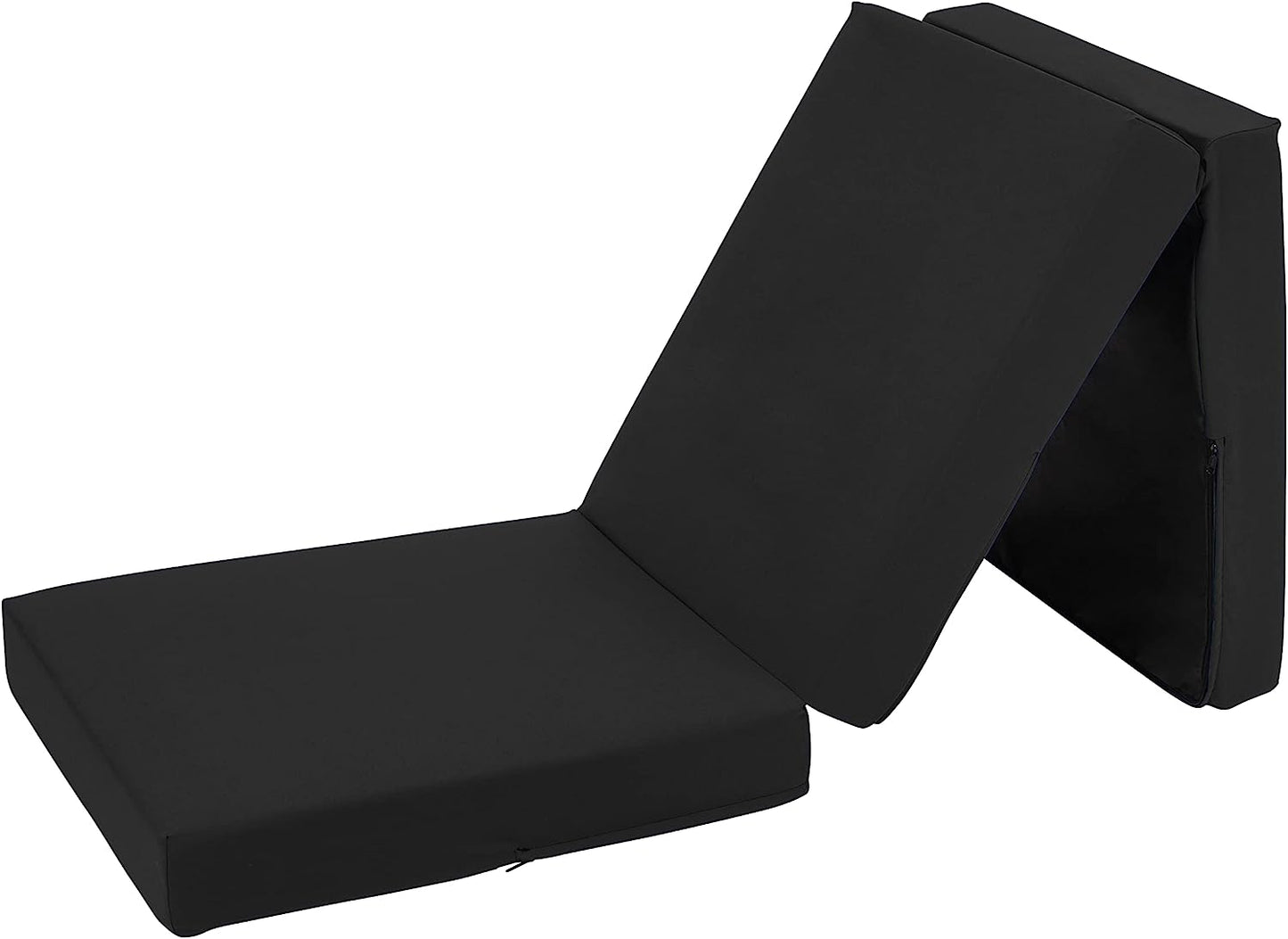 Black Ultimate Z-Bed Cube: Foldable Mattress for Adults and Kids - Sleepover Chair Bed, Single Futon Ready Bed, Floor Mattress for Living Room - Lightweight, Comfy, and Easily Foldable Bed