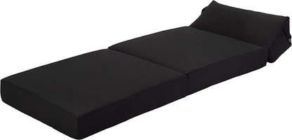 Indoor/Outdoor Fold Out Z Bed Chair | Lightweight Sofa Bed Futon with Soft Water-Resistant Cover Black