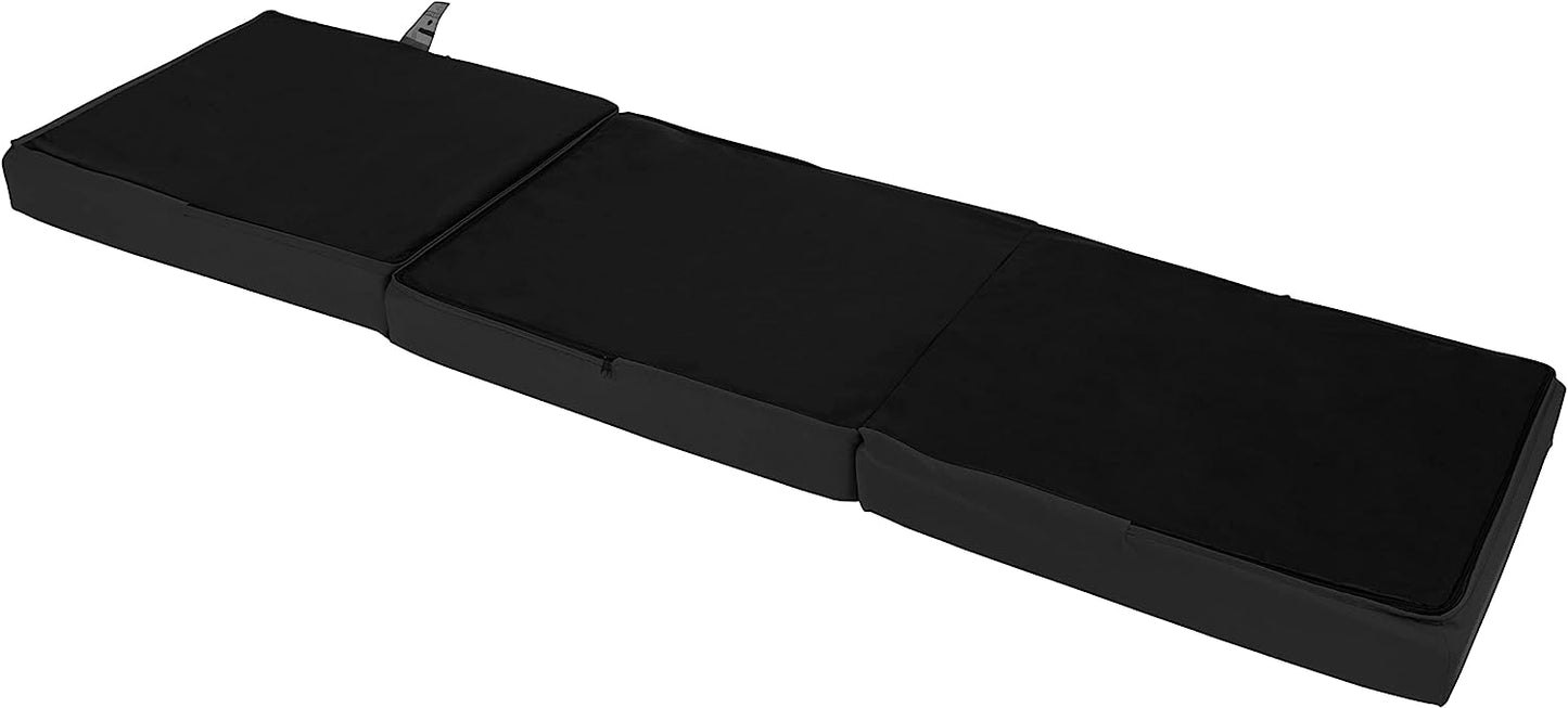 Black Ultimate Z-Bed Cube: Foldable Mattress for Adults and Kids - Sleepover Chair Bed, Single Futon Ready Bed, Floor Mattress for Living Room - Lightweight, Comfy, and Easily Foldable Bed