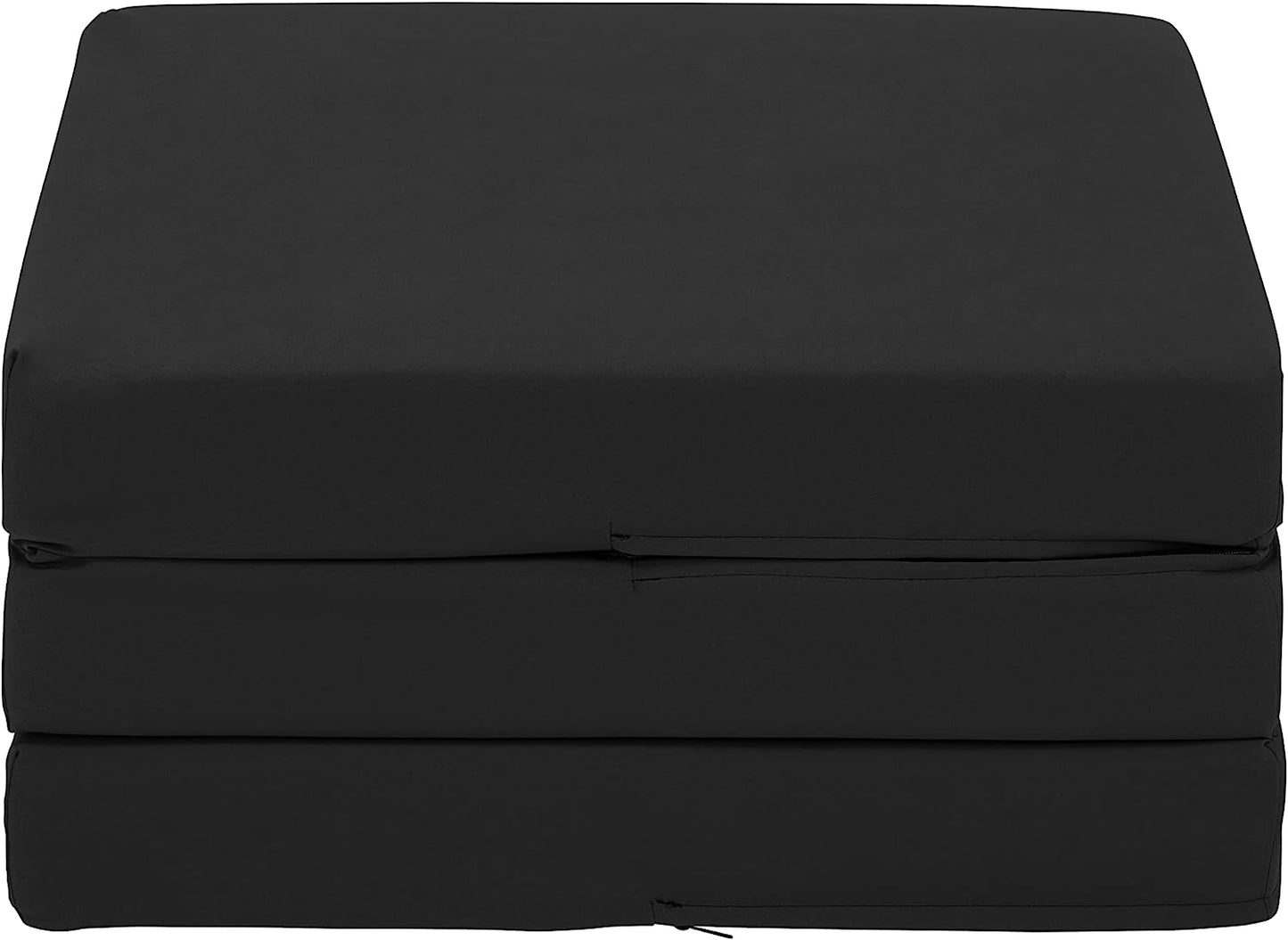 Black Ultimate Z-Bed Cube: Foldable Mattress for Adults and Kids - Sleepover Chair Bed, Single Futon Ready Bed, Floor Mattress for Living Room - Lightweight, Comfy, and Easily Foldable Bed