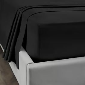 Black 300 Thread Count Egyptian Cotton Extra Deep Fitted Sheet 41 cm Deep 16"