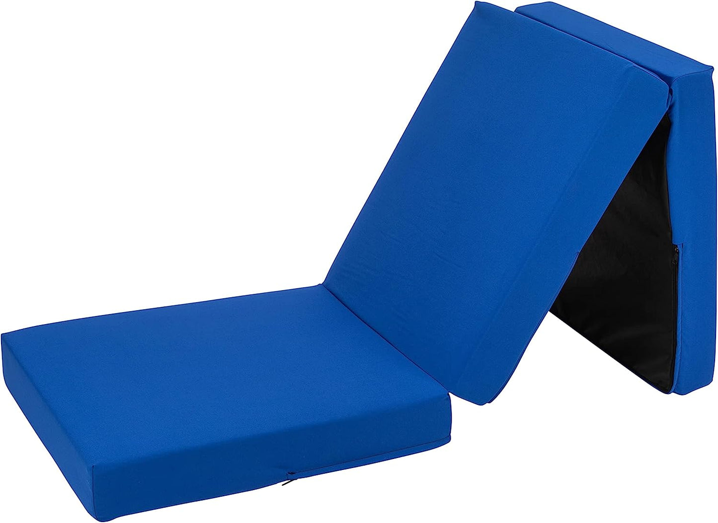 Blue Ultimate Z-Bed Cube: Foldable Mattress for Adults and Kids - Sleepover Chair Bed, Single Futon Ready Bed, Floor Mattress for Living Room - Lightweight, Comfy, and Easily Foldable Bed