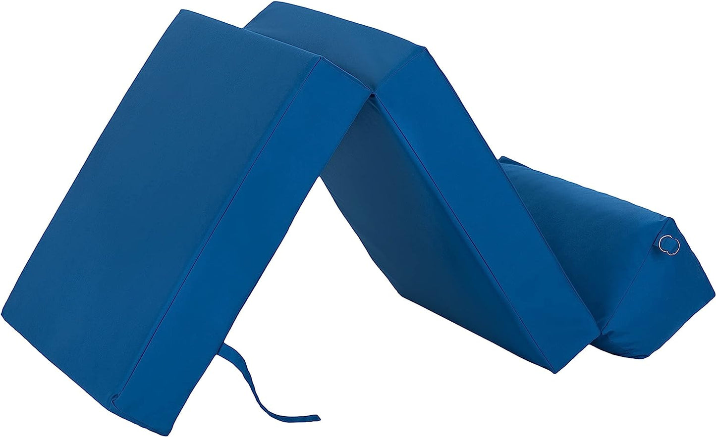Indoor/Outdoor Fold Out Z Bed Chair | Lightweight Sofa Bed Futon with Soft Water-Resistant Cover Blue