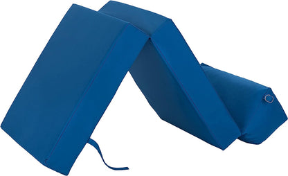 Indoor/Outdoor Fold Out Z Bed Chair | Lightweight Sofa Bed Futon with Soft Water-Resistant Cover Blue