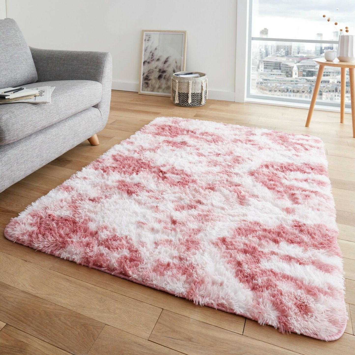 Marble Effect Shaggy Rug 110 cm x 60 cm 5 colours