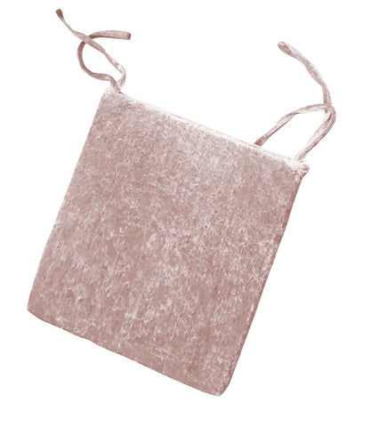 Crushed Velvet Foam Filled Seat Pad Chair Cushions With Ties