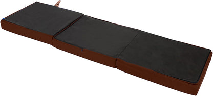 Brown Ultimate Z-Bed Cube: Foldable Mattress for Adults and Kids - Sleepover Chair Bed, Single Futon Ready Bed, Floor Mattress for Living Room - Lightweight, Comfy, and Easily Foldable Bed