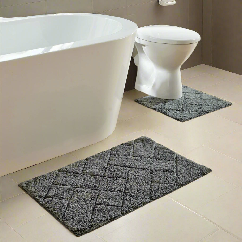 Cotton Bath Mat & Pedestal Set 7 Colours