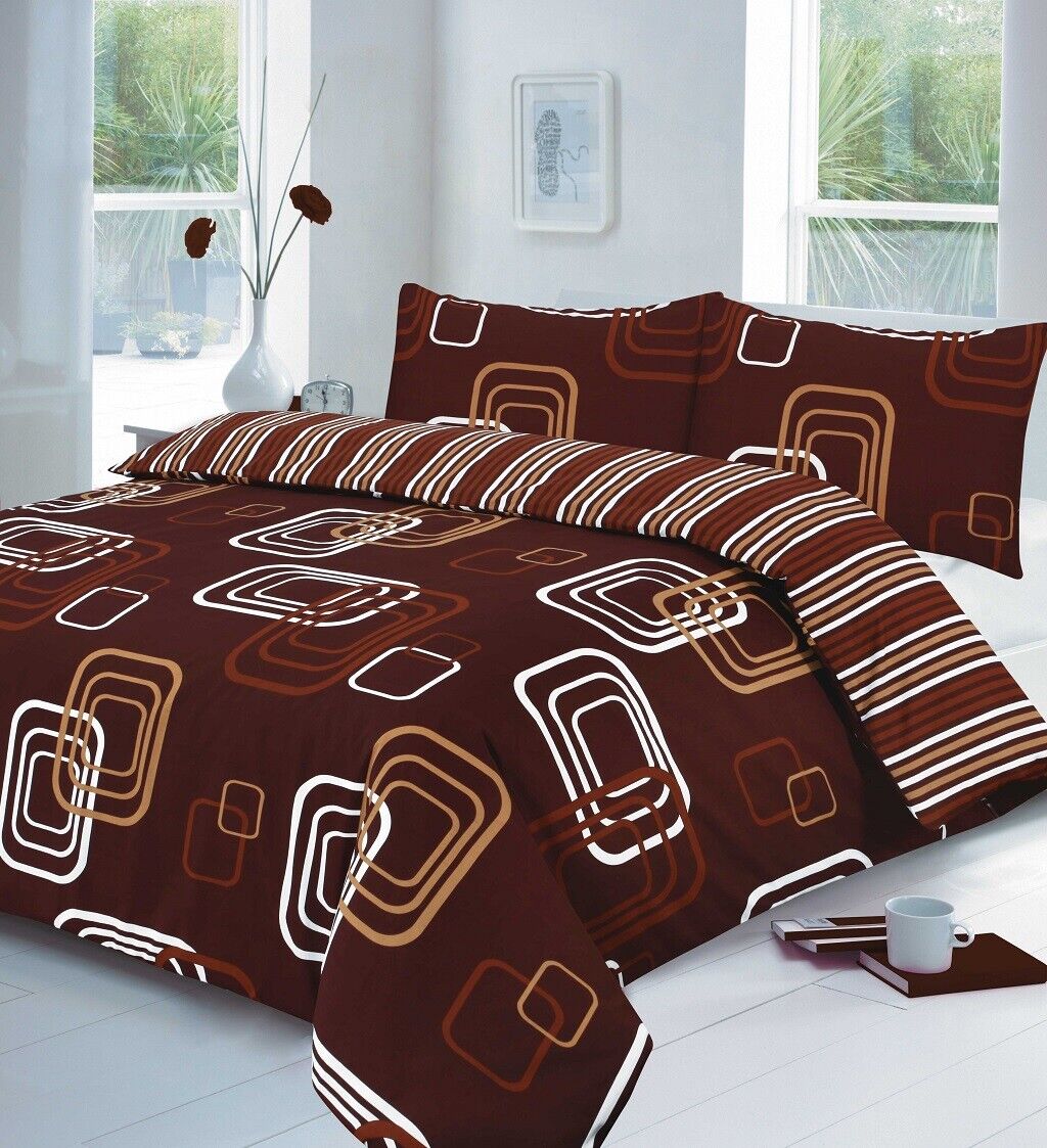 Squares With Lines Duvet Set 4 Colours