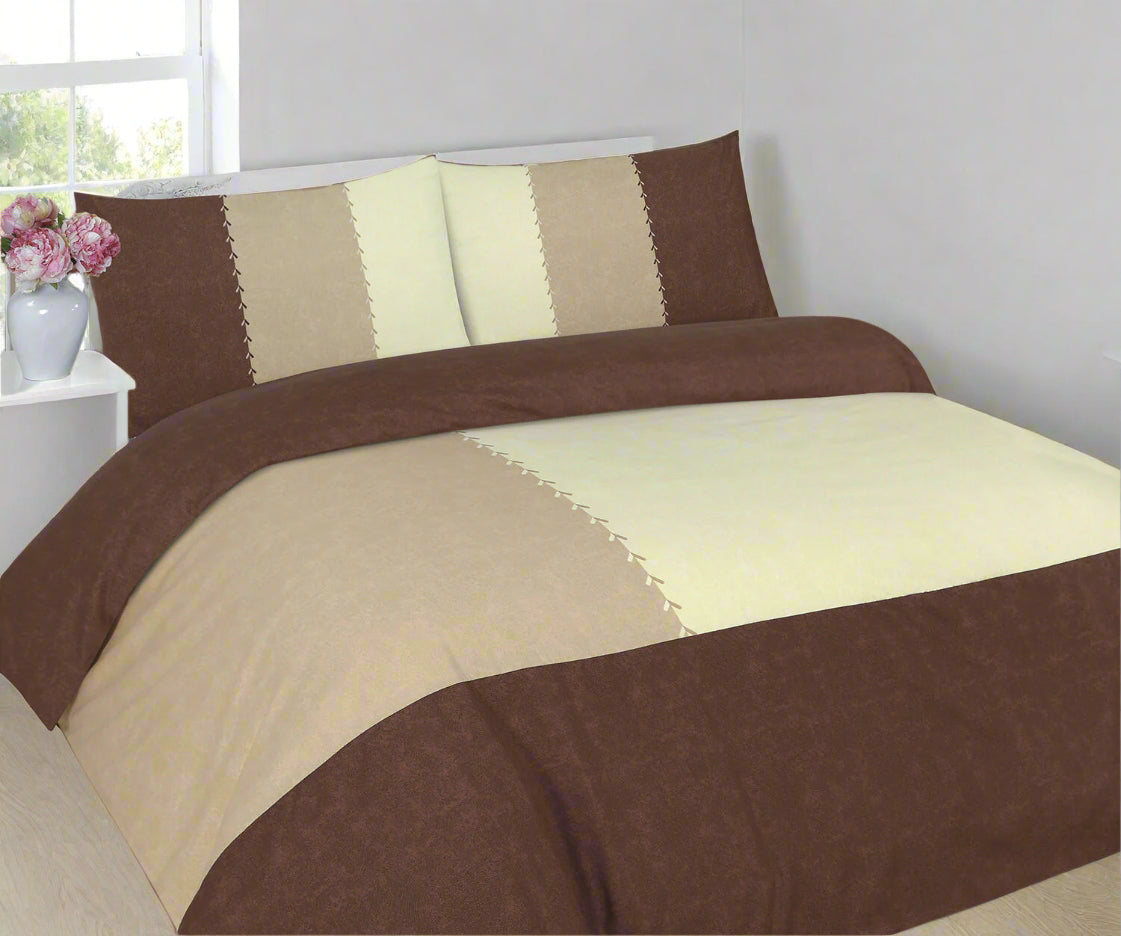Suede Patch Effect Duvet Set 3 Colours