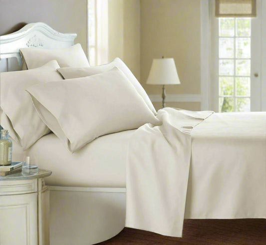 500 Thread Count Egyptian Cotton Cream Duvet Set All Bed Sizes