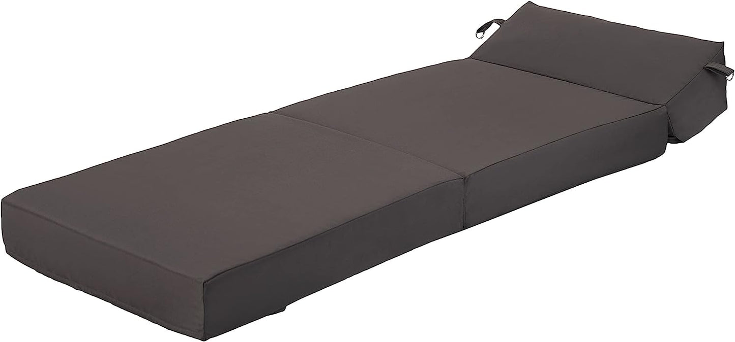 Indoor/Outdoor Fold Out Z Bed Chair | Lightweight Sofa Bed Futon with Soft Water-Resistant Cover Dark Grey