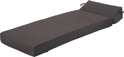 Indoor/Outdoor Fold Out Z Bed Chair | Lightweight Sofa Bed Futon with Soft Water-Resistant Cover Dark Grey