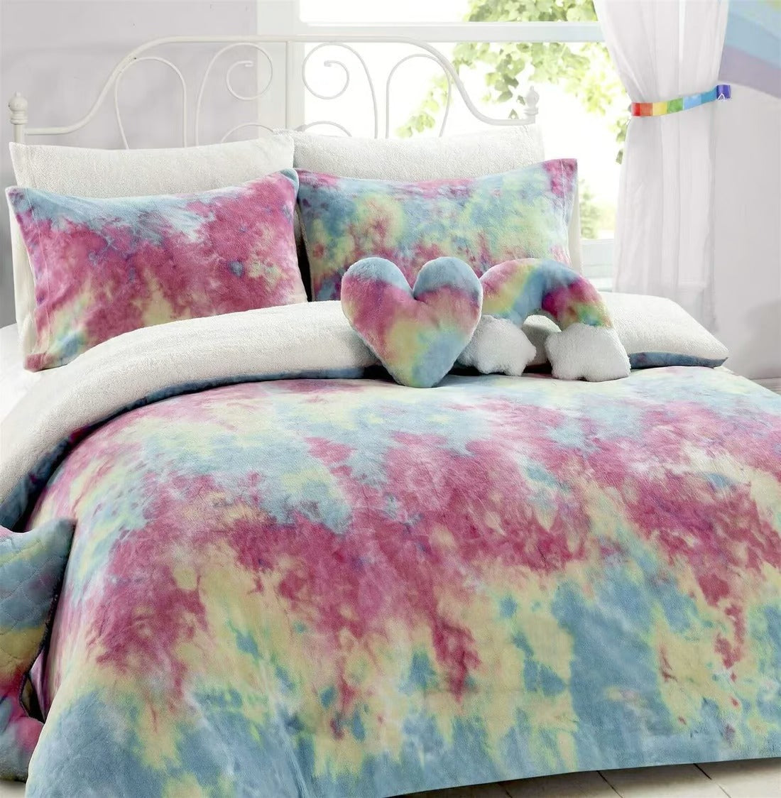 Teddy Duvet Set Tie Dye Rainbow