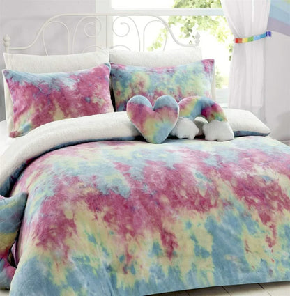 Teddy Duvet Set Tie Dye Rainbow