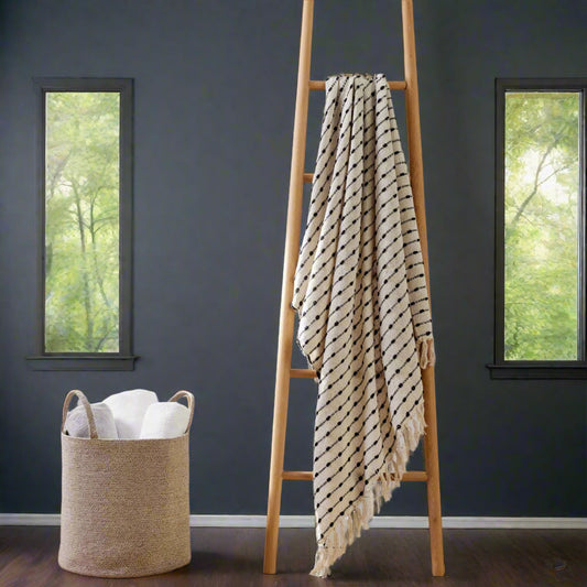 Hand Woven Striped Cotton Throw