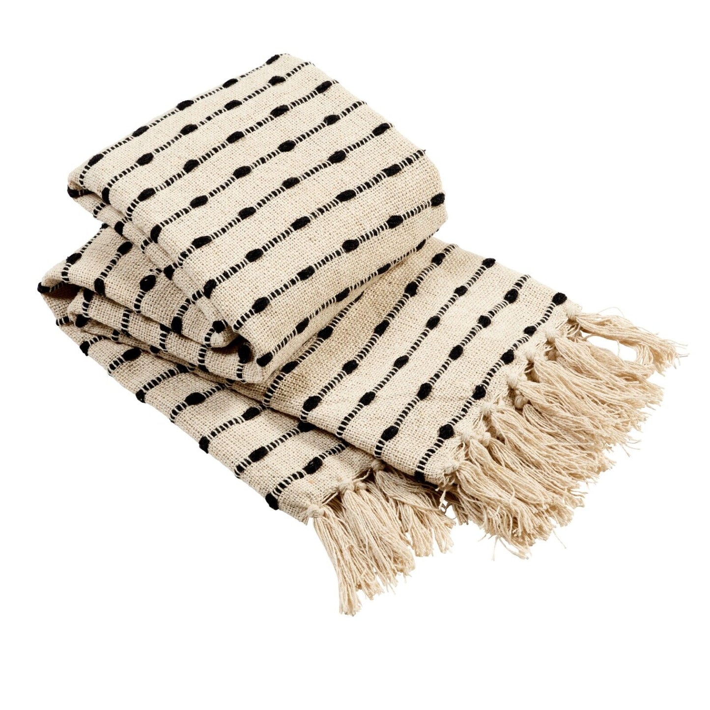 Hand Woven Striped Cotton Throw