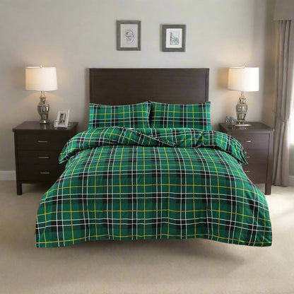 Tartan Flannelette Duvet Set 3 Colours