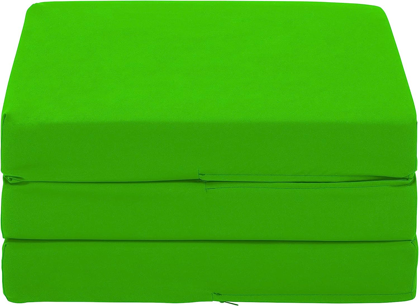 Green Ultimate Z-Bed Cube: Foldable Mattress for Adults and Kids - Sleepover Chair Bed, Single Futon Ready Bed, Floor Mattress for Living Room - Lightweight, Comfy, and Easily Foldable Bed