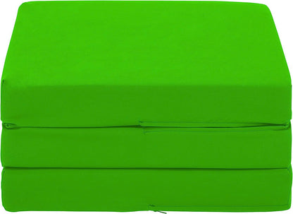 Green Ultimate Z-Bed Cube: Foldable Mattress for Adults and Kids - Sleepover Chair Bed, Single Futon Ready Bed, Floor Mattress for Living Room - Lightweight, Comfy, and Easily Foldable Bed