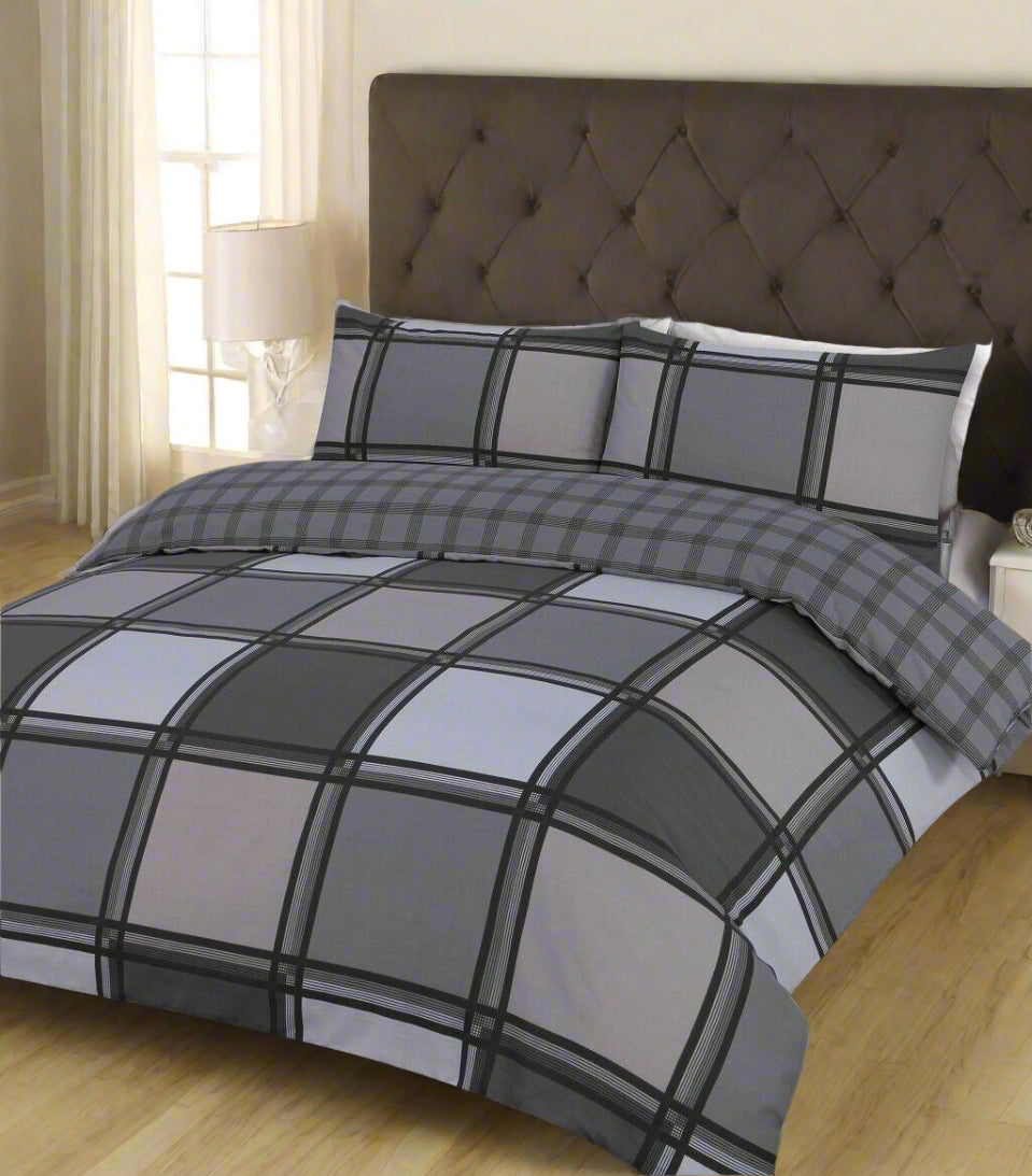 Check Thick Lined Duvet Set 3 Colours