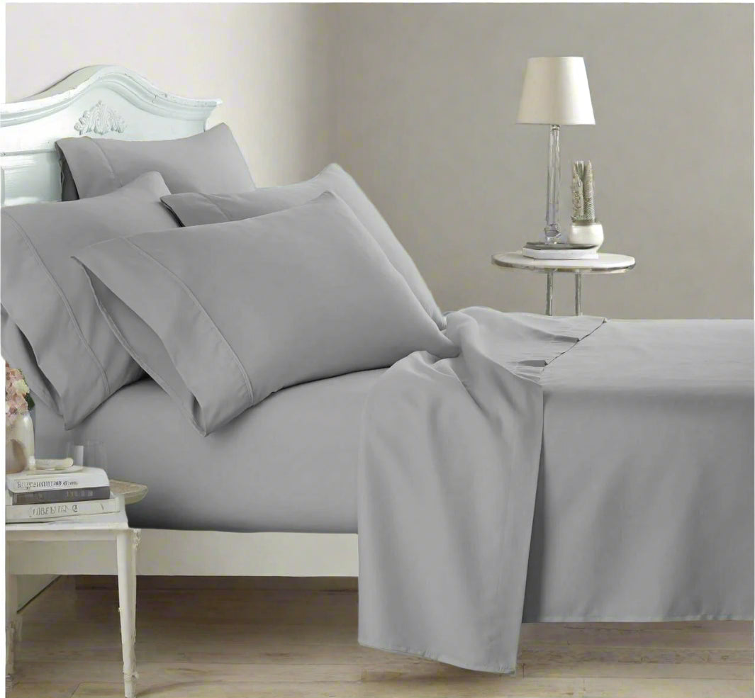 400 Thread Count Egyptian Cotton Grey Duvet Set All Bed Sizes