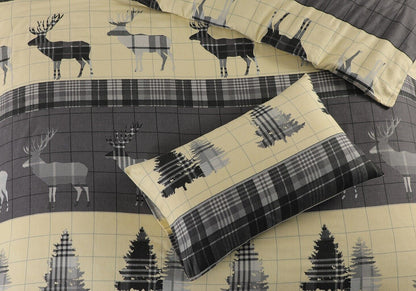 Flannelette 100% Cotton Stag Duvet Cover Set 3 Colours