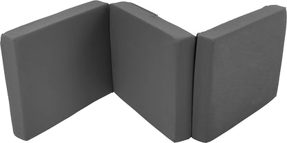 Grey Ultimate Z-Bed Cube: Foldable Mattress for Adults and Kids - Sleepover Chair Bed, Single Futon Ready Bed, Floor Mattress for Living Room - Lightweight, Comfy, and Easily Foldable Bed