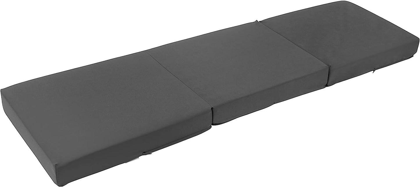 Grey Ultimate Z-Bed Cube: Foldable Mattress for Adults and Kids - Sleepover Chair Bed, Single Futon Ready Bed, Floor Mattress for Living Room - Lightweight, Comfy, and Easily Foldable Bed