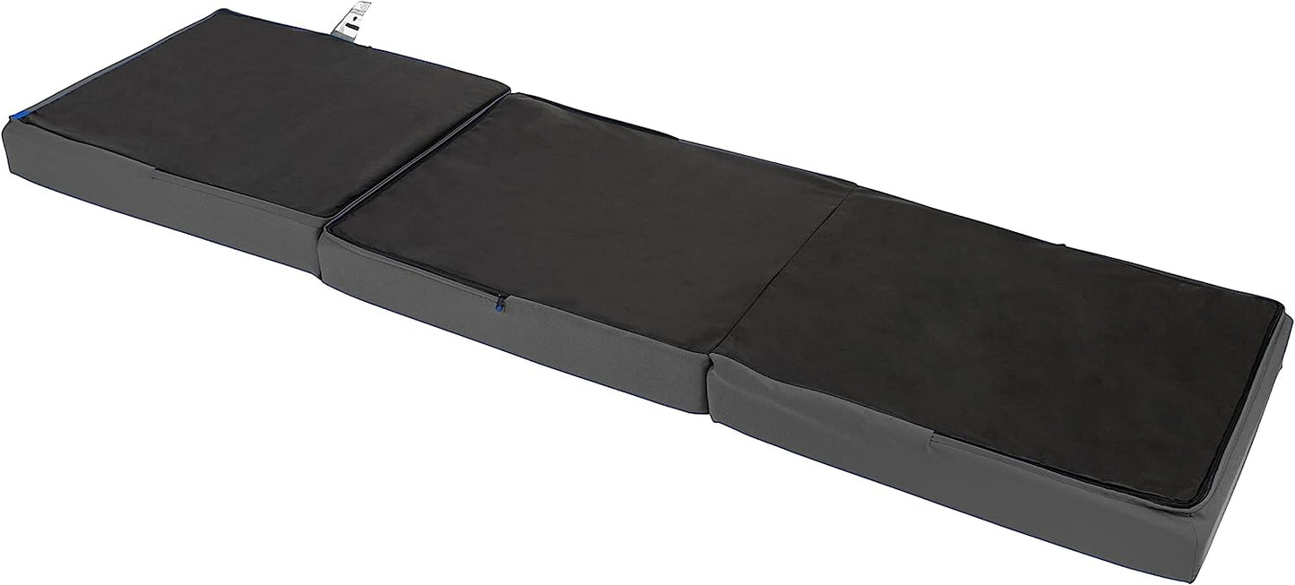 Grey Ultimate Z-Bed Cube: Foldable Mattress for Adults and Kids - Sleepover Chair Bed, Single Futon Ready Bed, Floor Mattress for Living Room - Lightweight, Comfy, and Easily Foldable Bed