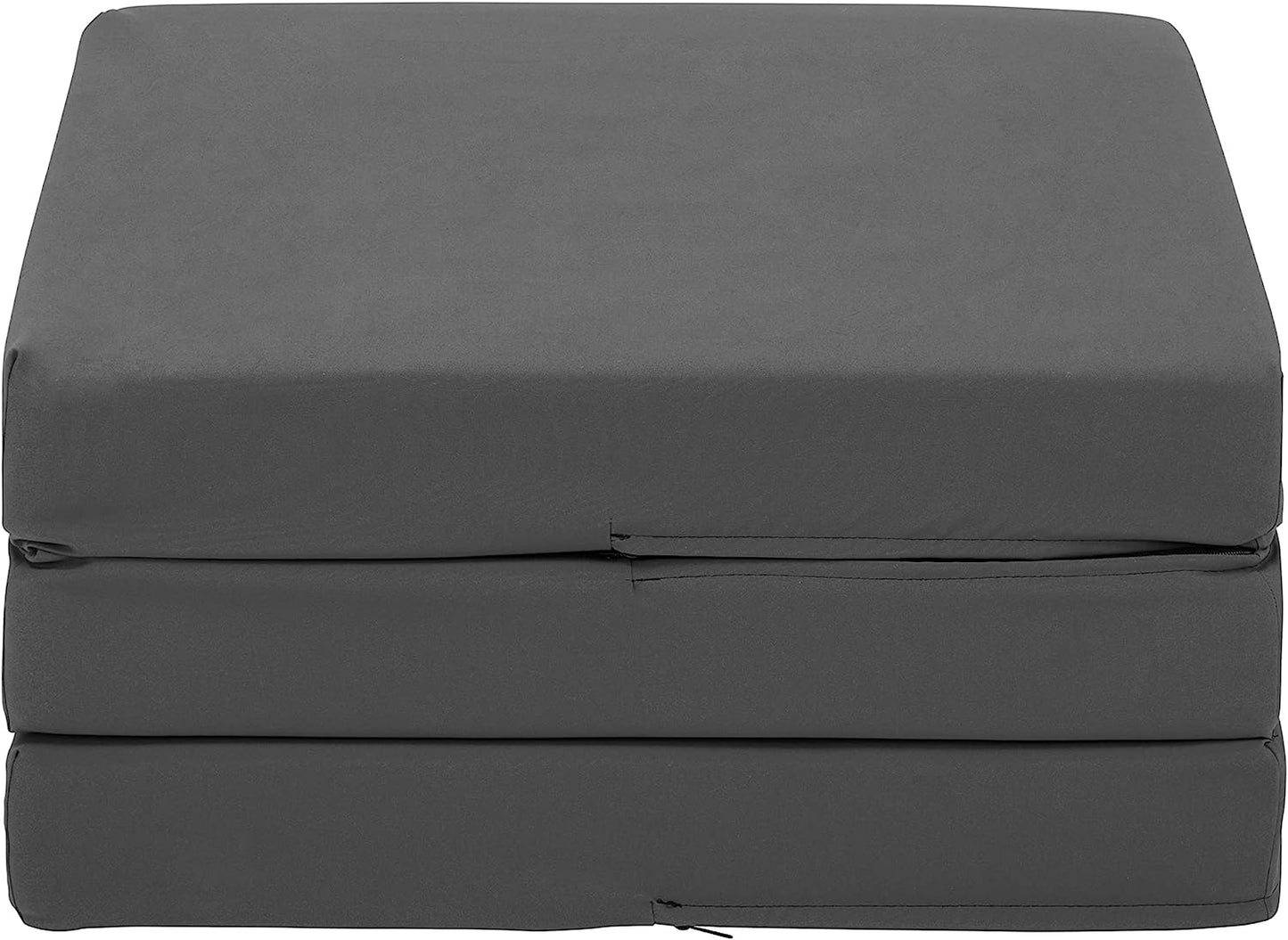 Grey Ultimate Z-Bed Cube: Foldable Mattress for Adults and Kids - Sleepover Chair Bed, Single Futon Ready Bed, Floor Mattress for Living Room - Lightweight, Comfy, and Easily Foldable Bed
