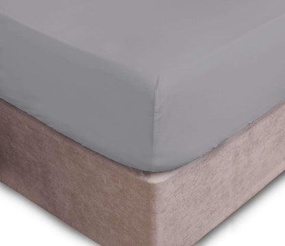 Grey 400 Thread Count Egyptian Cotton Fitted Sheet 25 cm Deep 10"
