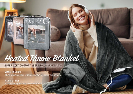 Keep the Chill at Bay with our Soft Fleece Electric Heated Throw Blanket