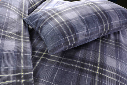 Indigo Check Printed Duvet Set 4 Sizes