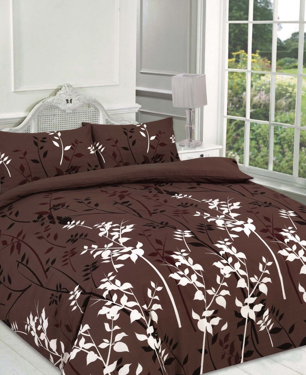 Printed Floral Leaf Duvet Cover Set