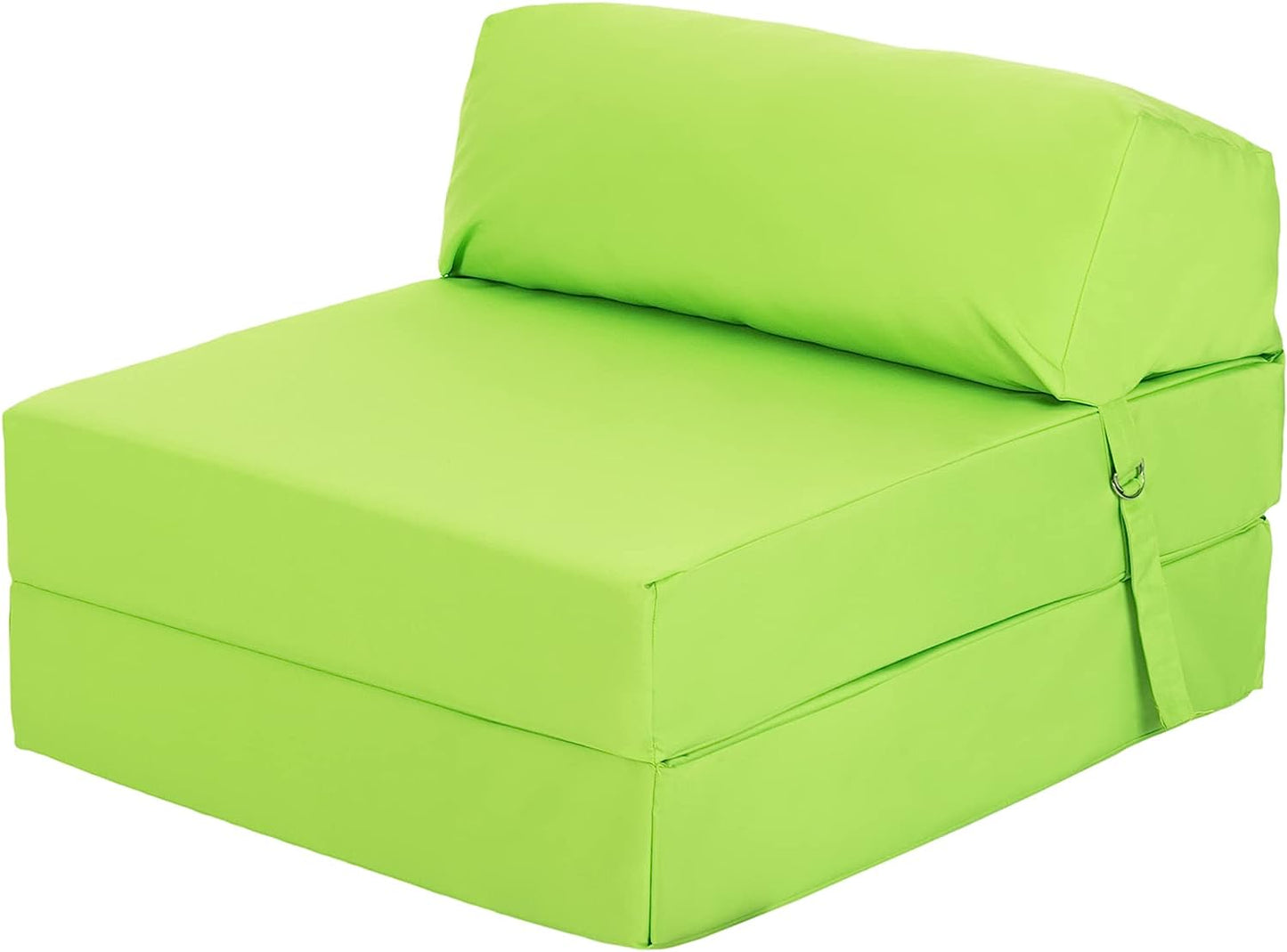 Indoor/Outdoor Fold Out Z Bed Chair | Lightweight Sofa Bed Futon with Soft Water-Resistant Cover Lime